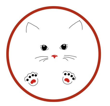 figure de chat dans un rond rouge